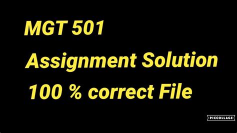 Mgt Assignment Solution File Percent Correct Youtube