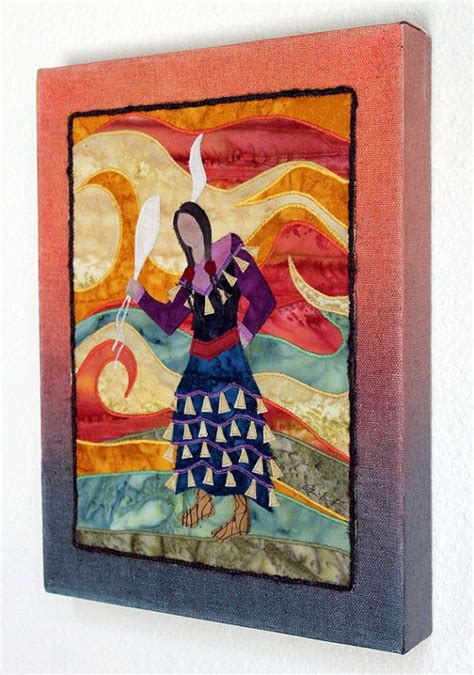 Native American Jingle Dress Dancer Art Quilt On Canvas Home Etsy