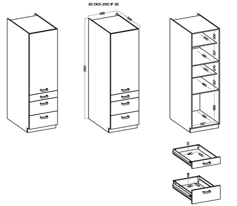 Wysoka Szafka Kuchenna S Upek Z Szufladami Stilo Dks S F