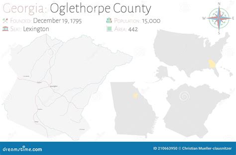 Map Of Oglethorpe County In Georgia State On White Background Single