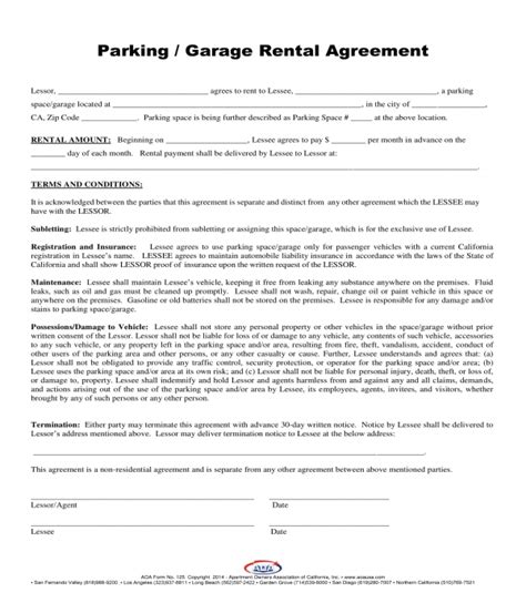 Parking Lot Agreement Template