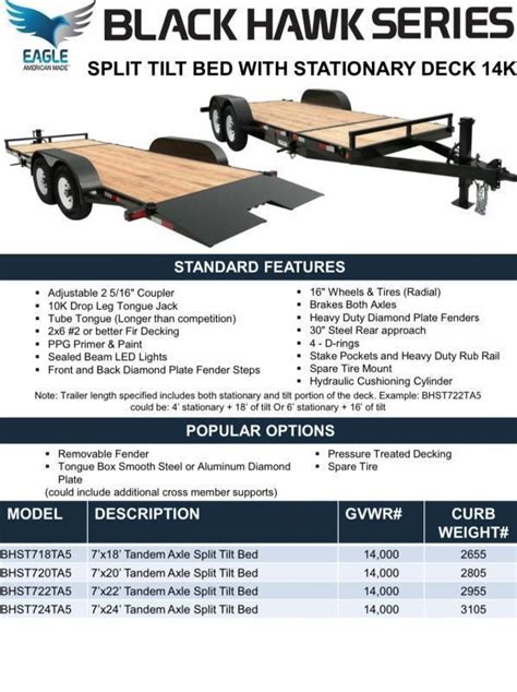 Eagle Trailer X Black Hawk Split Tilt K Flatbed Trailer