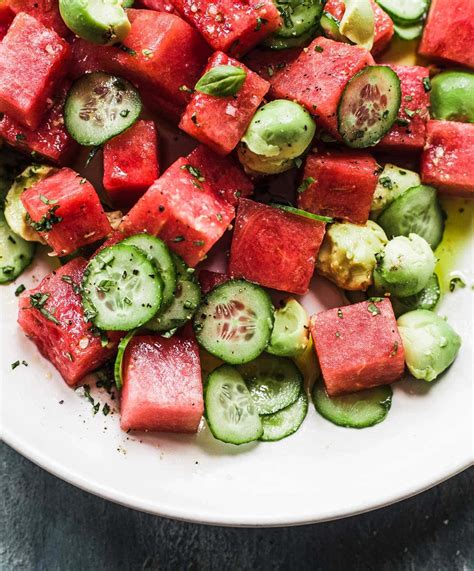 Cucumber Avocado Watermelon Salad Heartbeet Kitchen