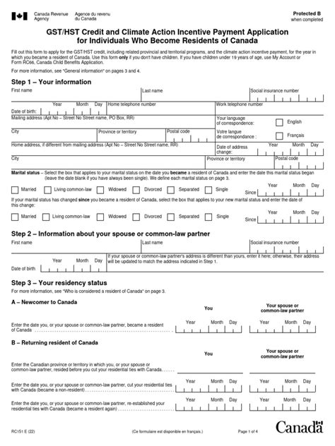 Hst Gst Tax Credit Form Pdf