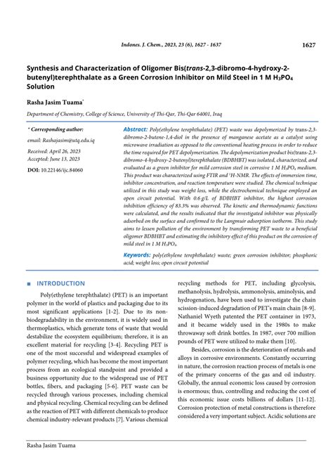 Pdf Synthesis And Characterization Of Oligomer Bis Trans Dibromo