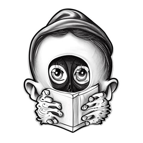 Ghost Reading Sticker Retro Spooky Book Sticker Holographic Creative