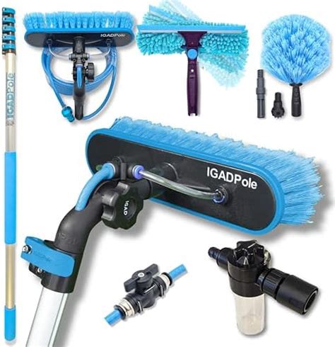 IGADPole 20ft 6m Washing Kit Water Fed Brush Cobweb Duster And 10