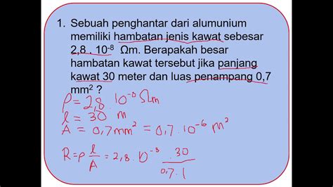 Penyelesaian Soal Hambatan Kawat Penghantar Part 1 YouTube