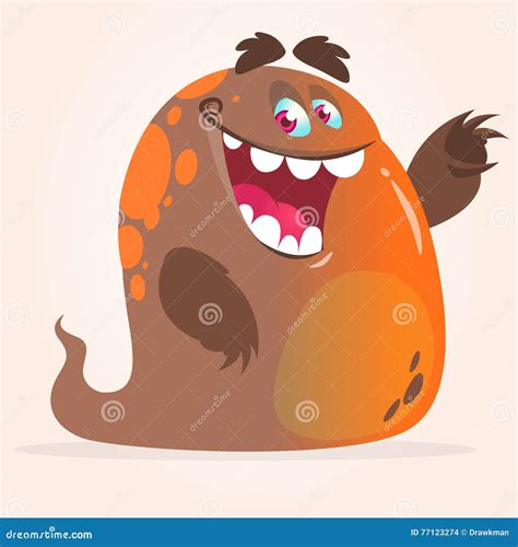 Cartoon Blob Monster. Halloween Vector Illustration Of Excited Monster ...