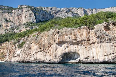 Beach In Cala Gonone In The Orosei Gulf Sardinia Italy Stock Image