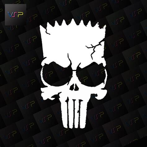 Car Motorcycle Cut Out Vinyl Sticker BART SIMPSON SKULL Lazada PH