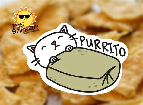 Cat Purrito Burrito Kitty Vinyl Decal Cute Cat Sticker For Etsy