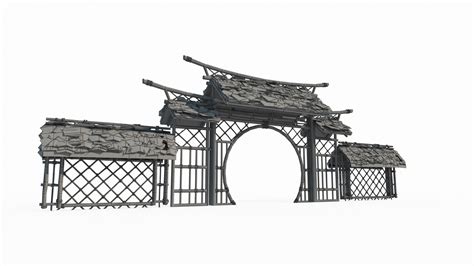 Asian Ancient Architecture Thatched Gate 3D Model - TurboSquid 2128721