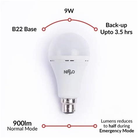 Cool White Watt Nippo Rechargeable Led Bulb At Rs Box In New