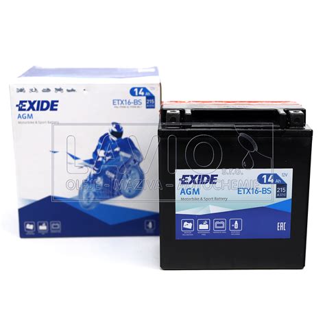 EXIDE Motobaterie AGM ETX16 BS 12V 14Ah 215A