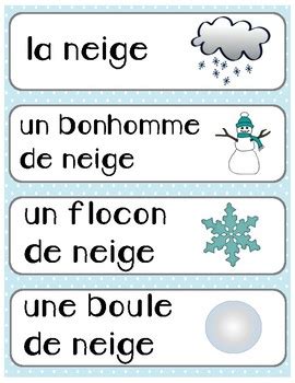 French Winter Word Wall L Hiver Mur De Mots By Miss K S Klass Tpt