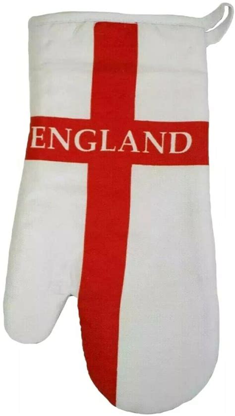 England Football St George Flag Red And White Bbq Oven Glove Mitt