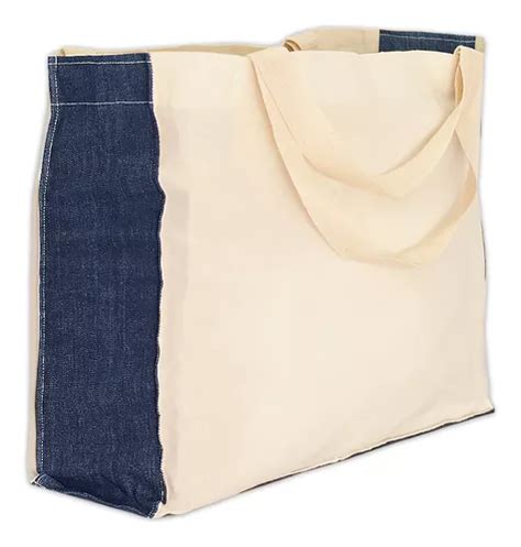 Sacola G Ecobag De Algodão Cru Lisa Alça De Mão E De Ombro Cor Azul