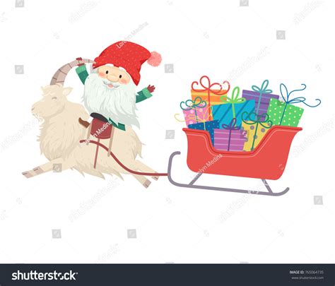 Illustration Jul Tomte Riding Yule Goat Stock Vector Royalty Free 765064735 Shutterstock