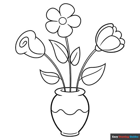 Printable Easy Flower Vase Coloring Page The Best Porn Website