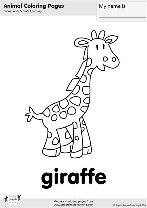 Animal Coloring Pages Giraffe