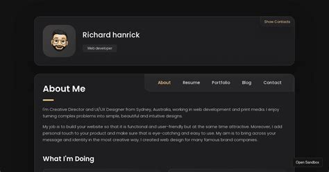 Codewithsadee Vcard Personal Portfolio Codesandbox