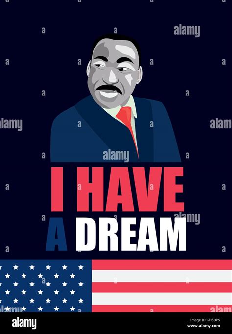 Martin Luther King Jr Portrait Vector Illustration Stock Vector Image