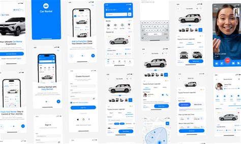 Car Rental App UI Kit 60 Screens Figma Insight Lancer