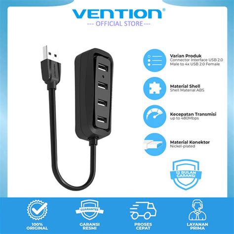 Jual Vention J43 High Speed Mini 4 Ports USB 2 0 Hub 0 15 Meter