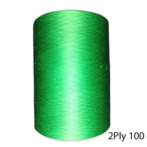 Twisted 2 Ply 100 Count Green Cotton Dyed Yarn For Textile Industry At