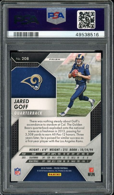 Panini Prizm Rookie Pink Prizm Jared Goff Rc For Sale