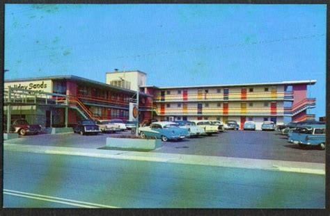 Holiday Sands Motel Virginia Beach Va Postcard 1950s Virginia Beach