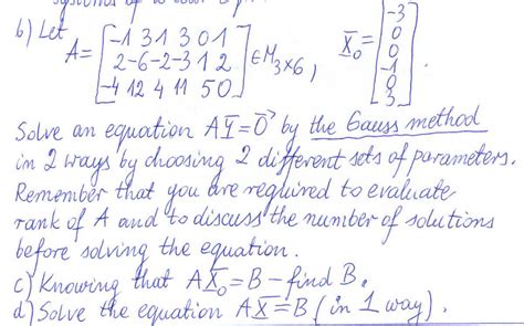 Solved Solve an equation by the Gauss method in 2 ﻿ways by | Chegg.com