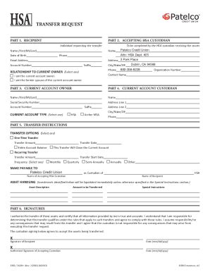 Fillable Online Health Savings Account Hsa Transfer Instructions Fax