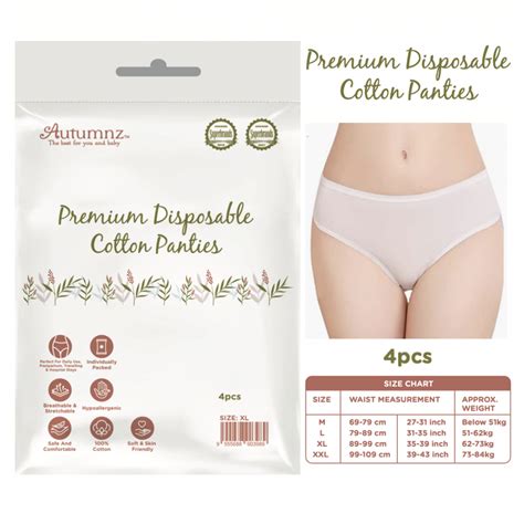 Autumnz Premium Disposable Cotton Panties Pcs Pack M L Xl Xxl