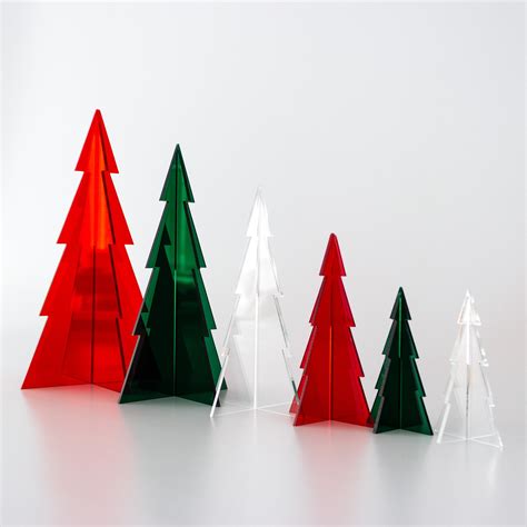 Christmas Tree Set 3D Minimalist Christmas Tree for Mantel Table Top Decor tiered Tray ...