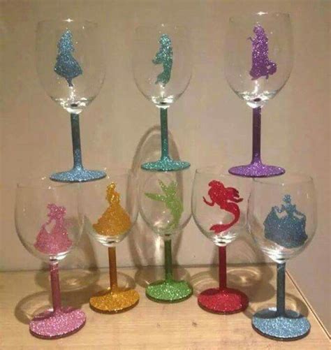 Love These Disney Wine Glasses Disney Princess Wine Glasses Diy Wine Glasses