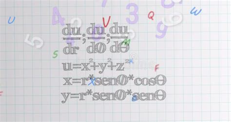 Animación De Números En Caída Sobre Ecuaciones Matemáticas En Cuaderno