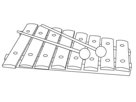 Dibujar Xilófono para colorear imprimir e dibujar ColoringOnly