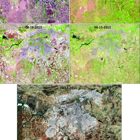 False Color Composites Of The Landsat And Google Earth Images Showing