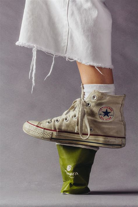 Beige Converse High-top Sneaker · Free Stock Photo