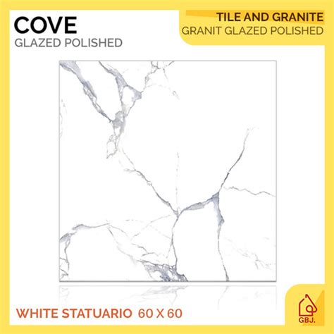 Jual GRANIT COVE 60 X 60 WHITE STATUARIO GLAZED POLISHED GRANITE TILE