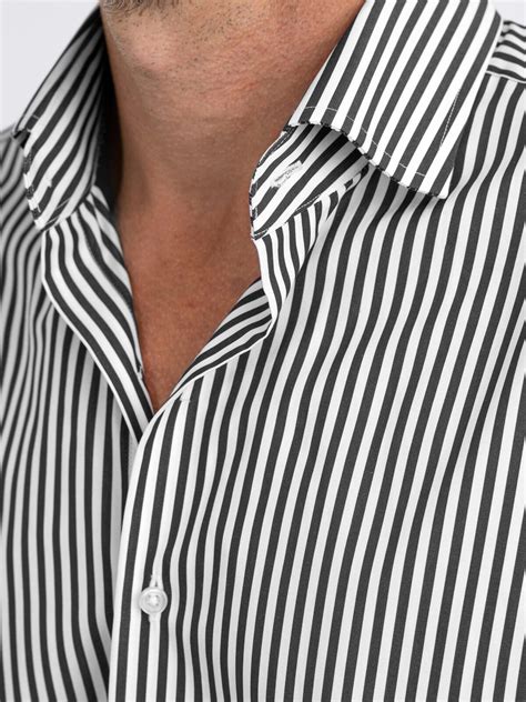 Mens black and White Striped Dress Shirt Long Sleeve | Dresses Images 2024