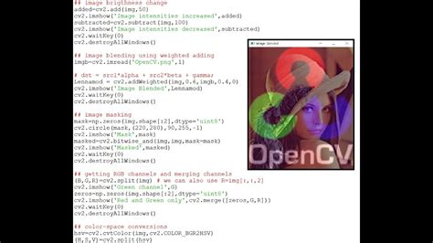 OpenCV Brightness Change Image Blending Colorspace Conversion