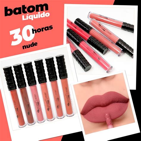 Batom L Quido Matte Nude Horas N O Transfere Batom Cores Da Moda