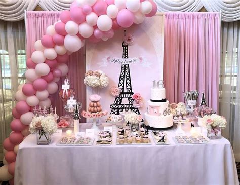 Paris Theme Birthday Ashleys Tres Chic Sweet 16 Catch My Party Paris Themed Birthday