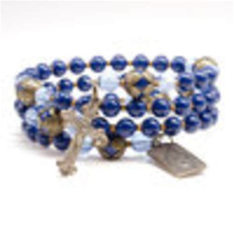 Blue Swarovski Scapular Full Rosary Wrap Bracelet The Catholic Company®