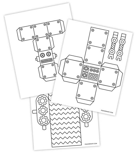 Free Printable 3d Build A Robot Craft Pjs And Paint