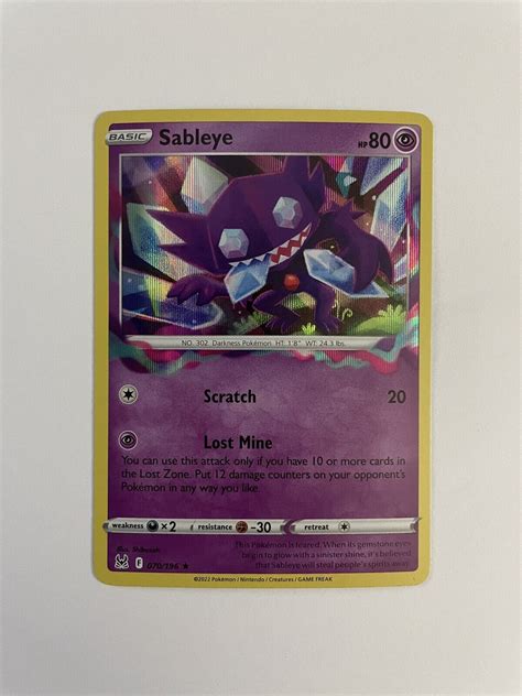 Mavin Sableye Lost Origin Holo Rare Pokemon Tcg