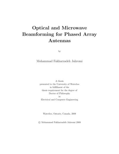 Beamforming For Phased Array Antennas